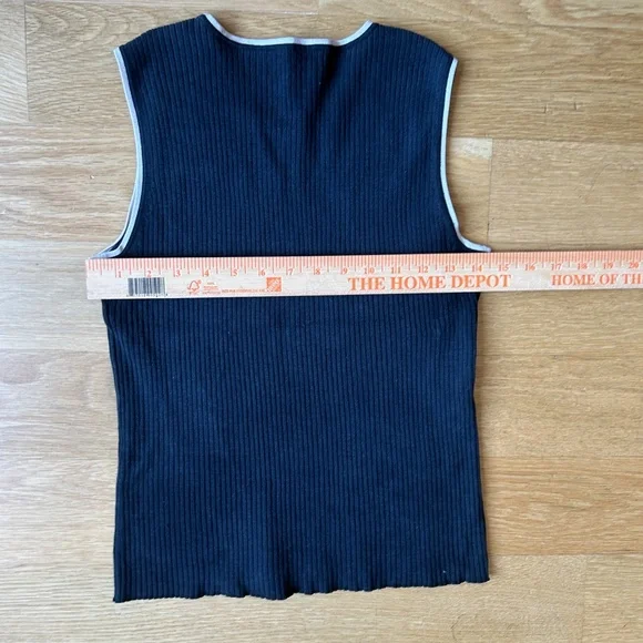 Washable Silk Knit Black Stretchy Tank Top - Picture 2 of 8